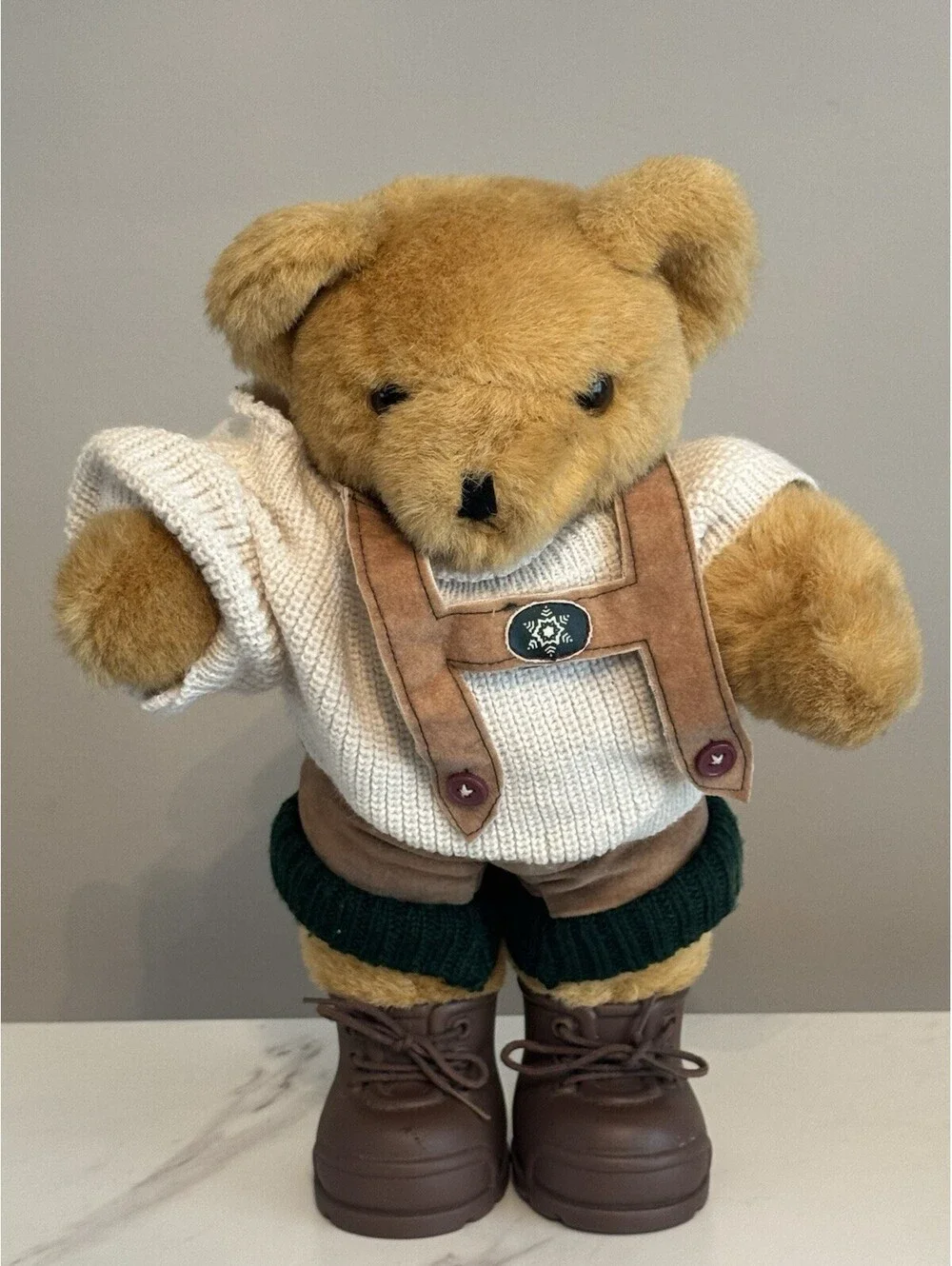 Vintage Mary Meyer 1992 Heritage Teddy Bear Alpine Outfit Sweater & Boots  Plush